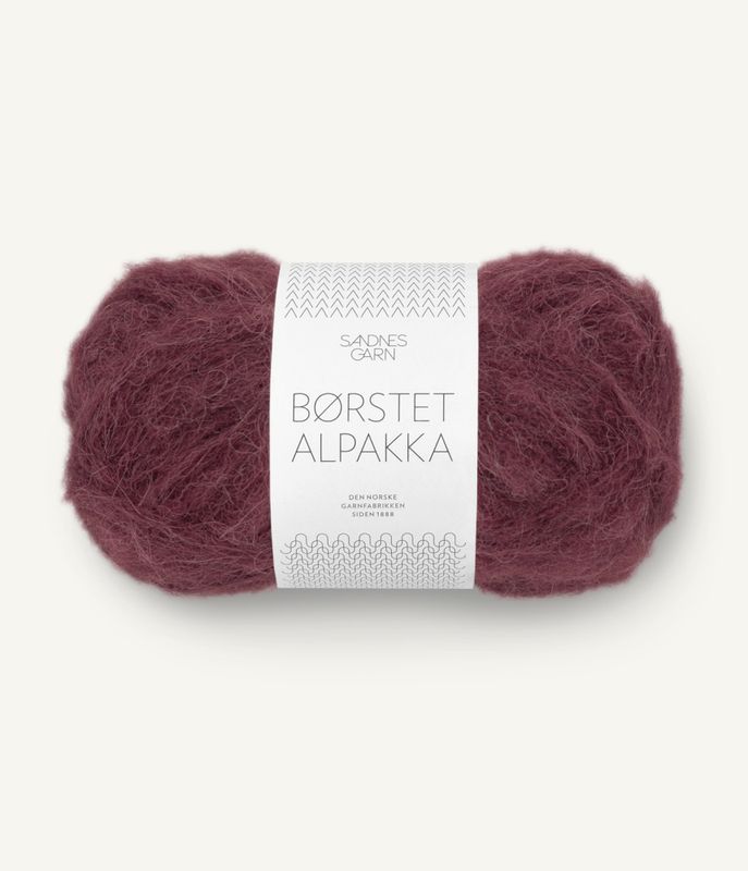 Børstet Alpakka 4372 Dyp Burgunder