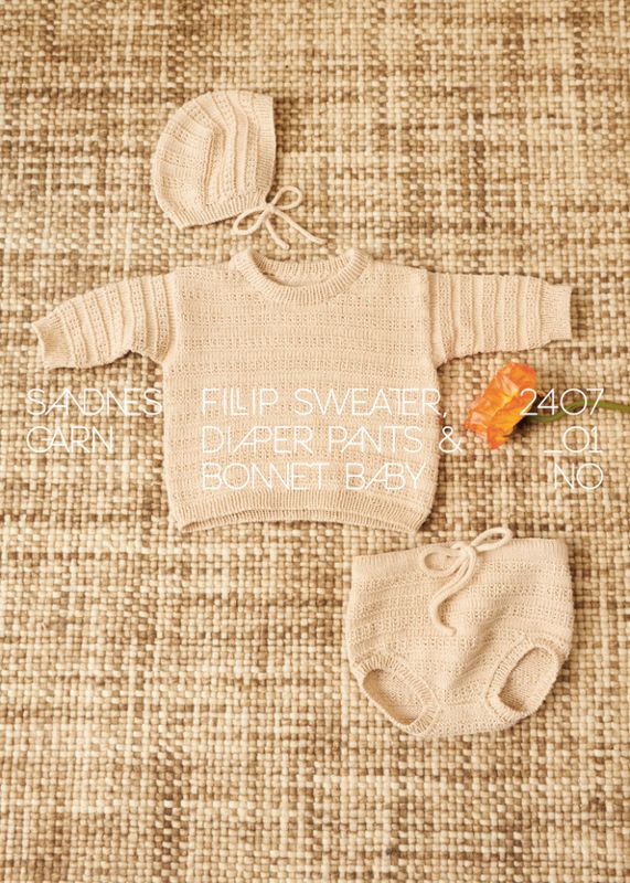 2407-1 Fillip Sweater, Diper Pants & Bonnet Baby